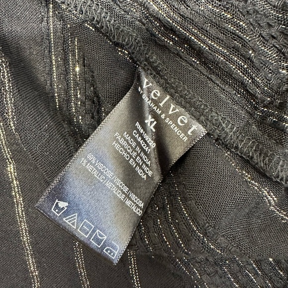 Velvet by Graham & Spencer Lolita Boho Top Black Ruffle Collar XL - Picture 6 of 6